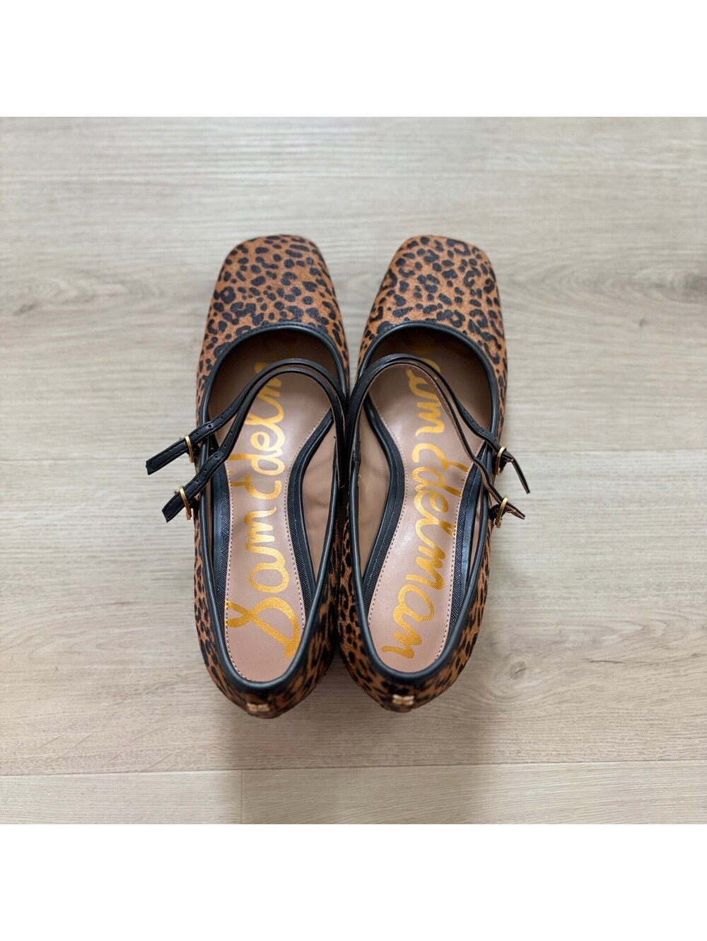 Sam Edelman NWOT Women's Leopard Print Square Toe Sarah Mary Jane Pumps Size 9.5